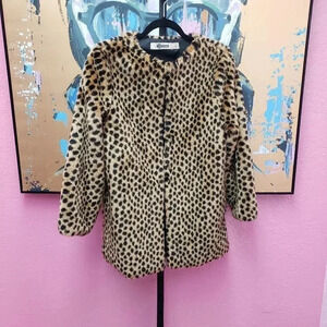 Stradivarius Cheetah/Leopard Print Faux Fur Coat